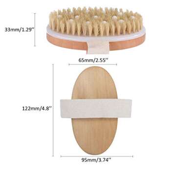 Dry Brush, with Gentle Massage Nodes, Bath Brush Long Handle for Shower, Set of 2, with Wall Hooks, Body Scrub Brush, Body Brush, Bath Brush, Back Brush, Dry Brushing Body Brush, Improve Lymphatic