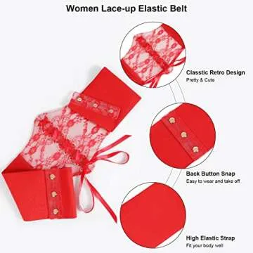 Stylish WHIPPY Lace-up Corset Waist Belt for Women