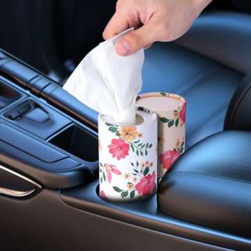 Qofaoye Car Tissues Holder 4 Pack with Facial Tissues Travel Tissue Tubes Box Container Fit for Car Cup Holder Car Tissues Cylinder Third Generation