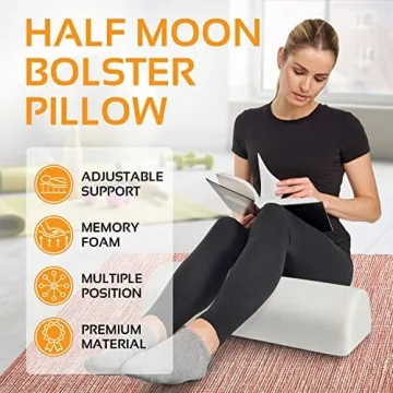 AllSett Health Half Moon Bolster Pillow for Back Support