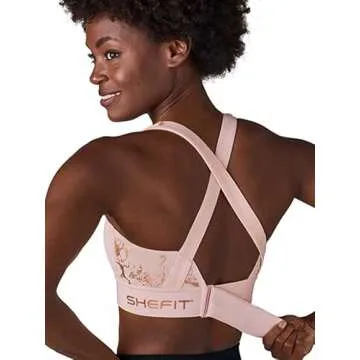 SHEFIT Flex Sports Bra for Women, Medium Impact Sports Bra, Blush, Medium