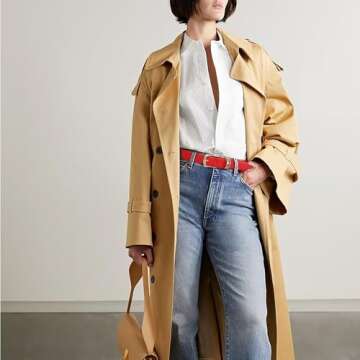 Stylish RISANTRY Red Belt with Gold Buckle for Women