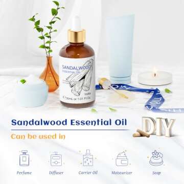 Pure HIQILI Sandalwood Essential Oil for Therapeutic Use