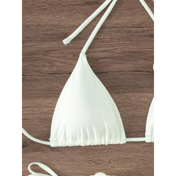 OYOANGLE Floral Tie Backless Bikini Set for Women