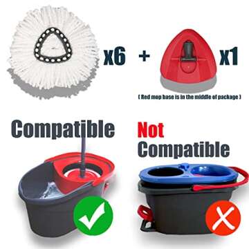 homsis 6 Pack Mop Head Replacement Compatible with O Cedar EasyWring Spin Mop Replace Refills for Oc...