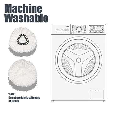 homsis 6 Pack Mop Head Replacement Compatible with O Cedar EasyWring Spin Mop Replace Refills for Ocedar 100% Microfiber, Deep Cleaning Machine Washable and Easy-to-Replace