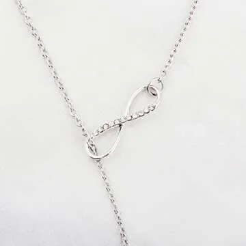 ENSIANTH Infinity and Airplane Lariat Y Necklace Jet Plane Jewelry for Flight Attendant Traveler (Airplane Y Necklace)