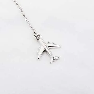 ENSIANTH Infinity and Airplane Lariat Y Necklace Jet Plane Jewelry for Flight Attendant Traveler (Airplane Y Necklace)
