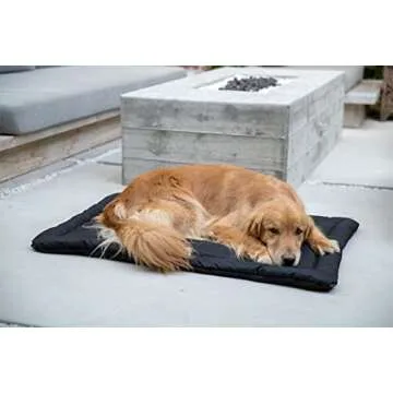 K9 Ballistics Tough Rip-Stop Dog Crate Pad - Durable, Washable, None Skid Bottom Kennel Mat, 120-Day Warranty, Fits in Large Dog Crate 41"x27" Obsidian Black