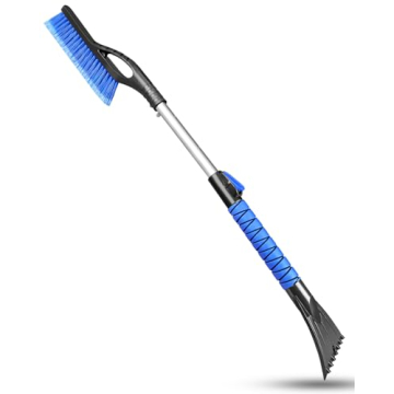 Auccutro 33'' Snow Brush and Ice Scraper for Car Windshield, Aluminum Extendable Snow Removal Tool f...
