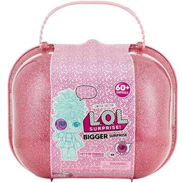 LOL Surprise Bundle Includes (1) Limited Edition Bigger Surprise + (1) Glitter Glam Doll + L.O.L. Sticker Sheet with Compatible Toy Storage Bag!