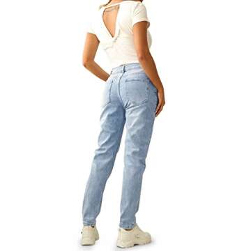 L&K_liyoo Women's Relaxed Fit Straight Leg Jeans High Waisted Jeans for Women Boyfriend Jeans for Women Blue