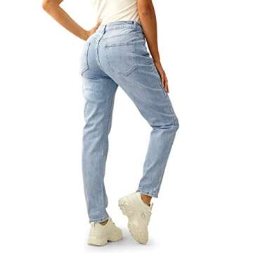 L&K_liyoo Women's Relaxed Fit Straight Leg Jeans High Waisted Jeans for Women Boyfriend Jeans for Women Blue