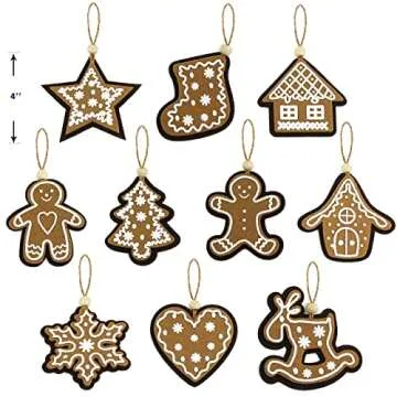 Athoinsu 10 PCS Rustic Christmas Tree Ornaments