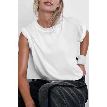 Carpetcom Women's Oversized Workout Shirt - Stylish Crop Tops for Gym and Casual Wear