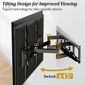 Full Motion TV Wall Mount with Height Adjustment