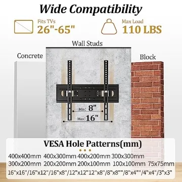 Full Motion TV Wall Mount with Height Adjustment