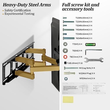 Full Motion TV Wall Mount with Height Adjustment