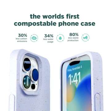 Pela: Phone Case for iPhone 13 Pro | Eco-Friendly,Made from Plants | Sleek & Light Design with Protection (Green Classic)