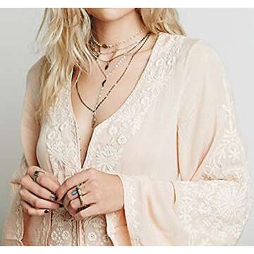 R.Vivimos Womens Cotton Embroidered High Low Long Dresses Small Peach