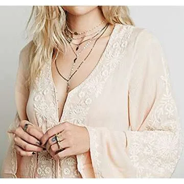 R.Vivimos Womens Cotton Embroidered High Low Long Dresses Small Peach