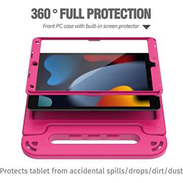TIRIN iPad 10.2 Case with Screen Protector and Kickstand
