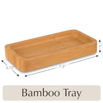 Emerson Essentials Glass Soap Dispenser Set with Bamboo Tray