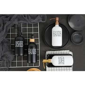 Emerson Essentials Glass Soap Dispenser Set with Bamboo Tray