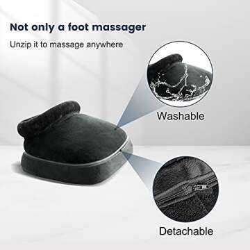 ARONT Shiatsu Foot Massager Warmer-2-in-1 Shiatsu Foot and Back Massager with Heat-Kneading Massagers for Back,Leg at Home Office Christmas Gift