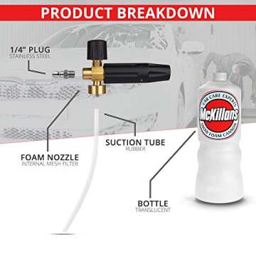 McKillans® Car Wash Foam Cannon for Pressure Washer - Foam Cannon Lance Pressure Washer Soap Dispen...