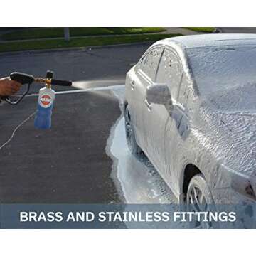 McKillans® Car Wash Foam Cannon for Pressure Washer - Foam Cannon Lance Pressure Washer Soap Dispenser - Snow Foam Cannon for Car Washing with Adjustable Thick Foam - Including 1/4 Quick Connector
