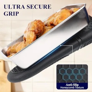 Kitsure Silicone Oven Mitts - Non-Slip & Heat Resistant