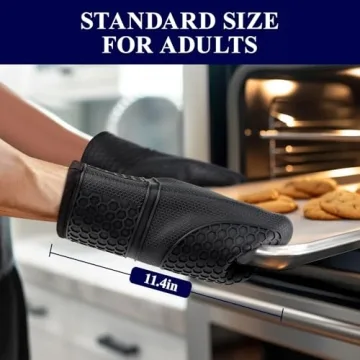 Kitsure Silicone Oven Mitts - Non-Slip & Heat Resistant