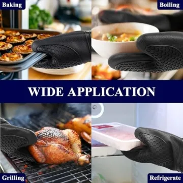 Kitsure Silicone Oven Mitts - Non-Slip & Heat Resistant