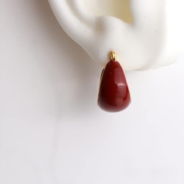 Chic Red Enamel Chunky Hoops for Sensitive Ears