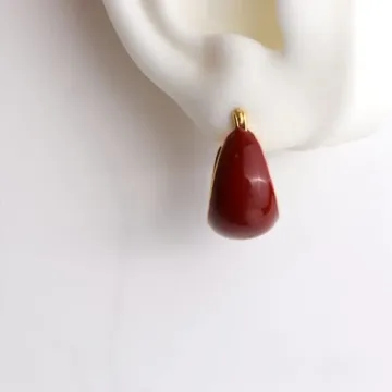 Chic Red Enamel Chunky Hoops for Sensitive Ears