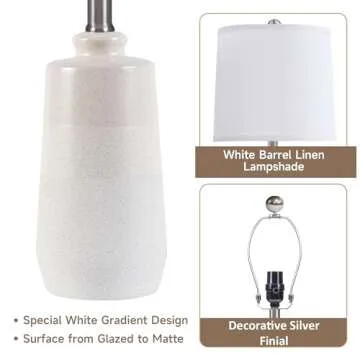 EUO Ceramic Table Lamp Set of 2 - Stylish & Minimalist