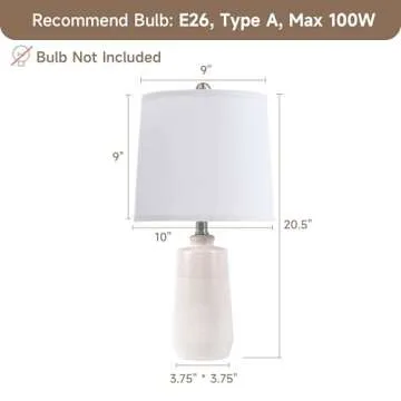EUO Ceramic Table Lamp Set of 2 - Stylish & Minimalist
