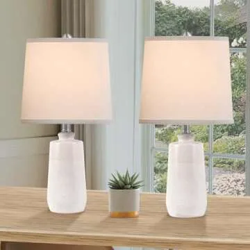 EUO Ceramic Table Lamp Set of 2 - Stylish & Minimalist