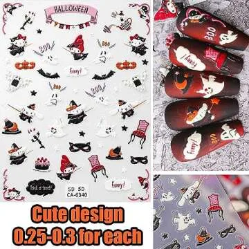 Halloween Nail Stickers - Cute Cartoon Designs for All