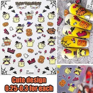 Halloween Nail Stickers - Cute Cartoon Designs for All