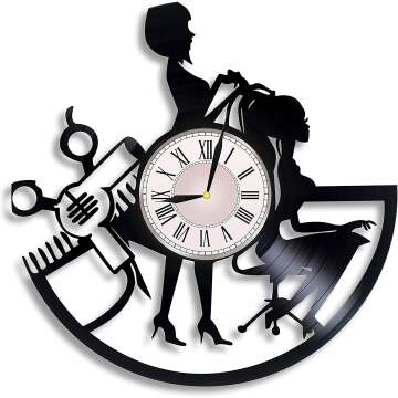 Chic 12 Inch Vinyl Record Hairdresser Wall Clock