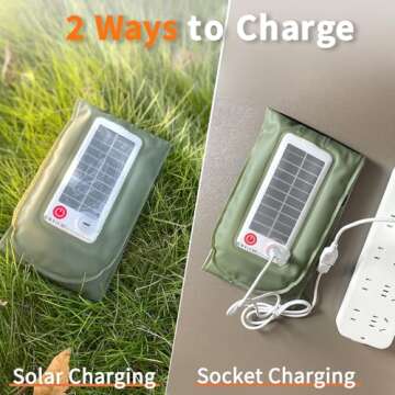 ZTARX Inflatable Solar Camping Lantern,USB Rechargeable,4 Lighting Modes,IP66 Waterproof,Portable and Lightweight Tent Light