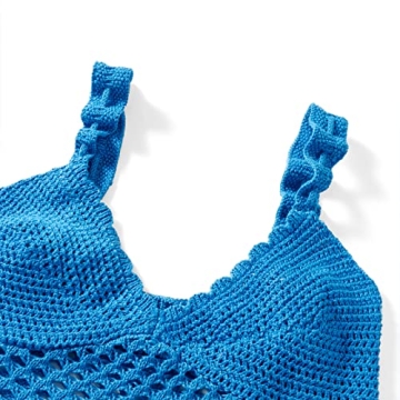 Women Y2k Crochet Knitted Two Piece - Vibrant Summer Outfit