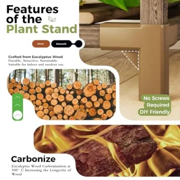 Bamworld Plant Stand for Indoor and Outdoor Décor
