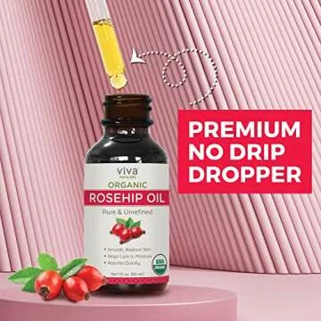 Viva Naturals Organic Rosehip Seed Oil for Skin and Hair