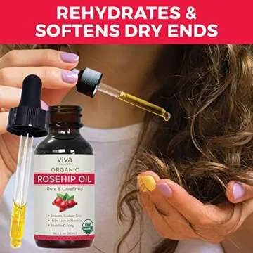 Viva Naturals Organic Rosehip Seed Oil for Skin and Hair