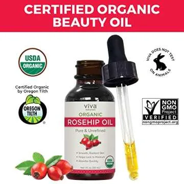 Viva Naturals Organic Rosehip Seed Oil for Skin and Hair