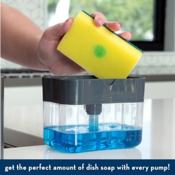 S&T INC. Dish Soap Dispenser for Kitchen Sink with Sponge