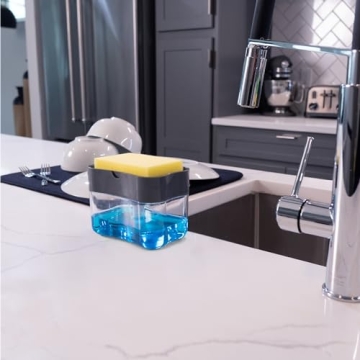 S&T INC. Dish Soap Dispenser for Kitchen Sink with Sponge